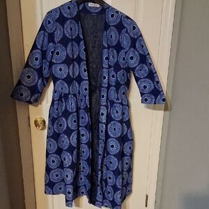 African Print Open Jacket Dress